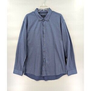 Zachary Prell Dress Shirt Mens XXL‎ Blue Button Down 100% Cotton Sports Workwear